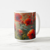 Hübsches Mohnfeld am Sommertag Kaffeetasse (VorderseiteRechts)