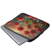 Hübsches Mohnfeld am Sommertag Laptopschutzhülle (Vorne Knopf)