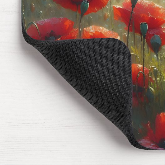 Hübsches Mohnfeld am Sommertag Mousepad (Ecke)