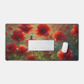 Hübsches Mohnfeld am Sommertag Schreibtischunterlage (Tastatur & Maus)