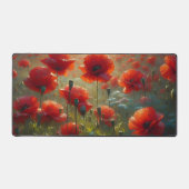 Hübsches Mohnfeld am Sommertag Schreibtischunterlage (Vorderseite)