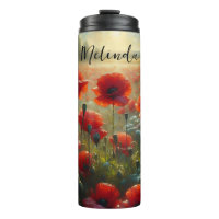 Hübsches Mohnfeld am Sommertag