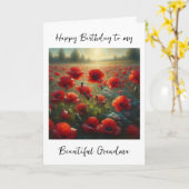 Hübsches Mohnfeld | Geburtstag von Oma Karte (Gelbe Blume)