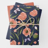 Hübsches Mohnmuster für die Blume Geschenkpapier Set (Beispiel)