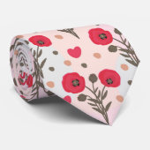 Hübsches Mohnmuster Krawatte (Gerollt)