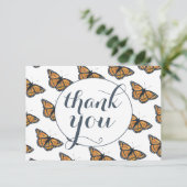 Hübsches Monarch Butterfly-Muster Vielen Dank Karte (Stehend Vorderseite)