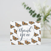 Hübsches Monarch Butterfly-Muster Vielen Dank Postkarte (Stehend Vorderseite)