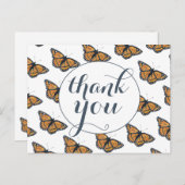 Hübsches Monarch Butterfly-Muster Vielen Dank Postkarte (Vorne/Hinten)