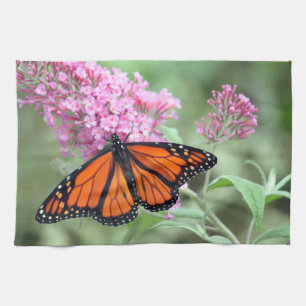 Hübsches Monarch Butterfly Rosa Foto Handtuch