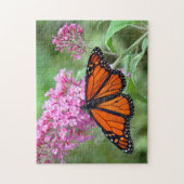 Hübsches Monarch Butterfly Rosa Foto Puzzle (Vertikal)