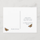 Hübsches Monarchschmetterlingsmuster Vermisst Postkarte (Rückseite)