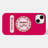 Hübsches Monogram B Floral Case-Mate iPhone Case (Rückseite (Horizontal))
