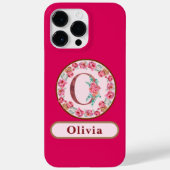 Hübsches Monogram O Floral Case-Mate iPhone Case (Rückseite)