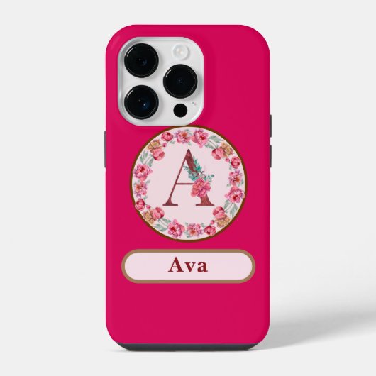 Hübsches Monogramm A Floral iPhone Hülle (Rückseite)