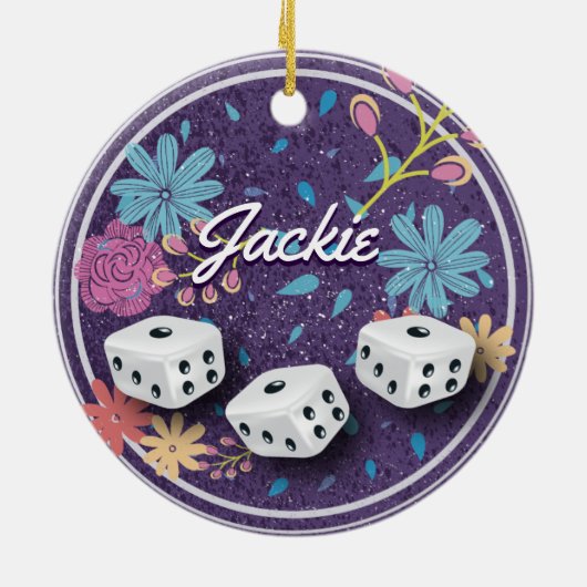 Hübsches Monogramm Bunco oder Bunco Ornament (Hinten)