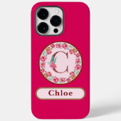 Hübsches Monogramm C Floral Case-Mate iPhone Hülle (Rückseite)