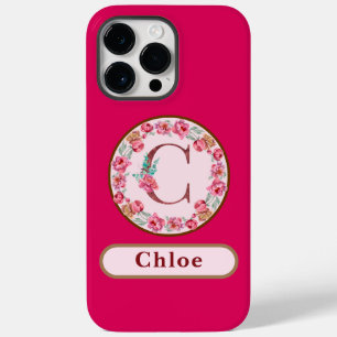 Hübsches Monogramm C Floral Case-Mate iPhone 14 Pro Max Hülle