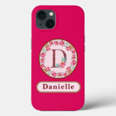 Hübsches Monogramm D Floral Case-Mate iPhone Hülle (Rückseite)