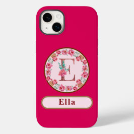 Hübsches Monogramm E Floral Case-Mate iPhone 14 Plus Hülle