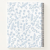 Hübsches Monogramm Elegant Simple Blue Floral Notizblock (Rückseite)