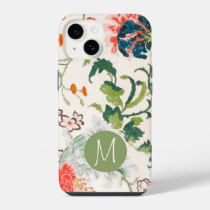 Hübsches Monogramm Floral Design iPhone 14 Hülle