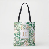 Hübsches Monogramm für die Botanische Grünleaf Tasche (Vorderseite)