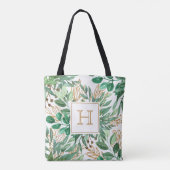 Hübsches Monogramm für die Botanische Grünleaf Tasche (Rückseite)