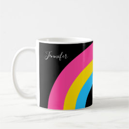 Hübsches Monogramm für die Regenbogenflagge Pansex Kaffeetasse