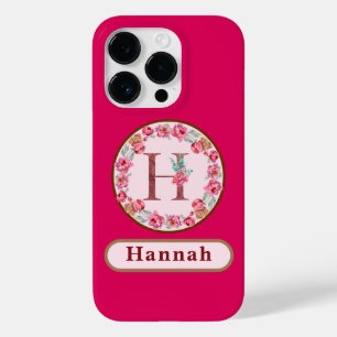Hübsches Monogramm H Floral Case-Mate iPhone 14 Pro Hülle