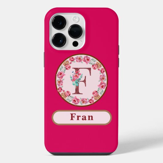 Hübsches Monogramm iPhone Hülle (Rückseite)