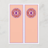 Hübsches Monogramm K Lesezeichen Postkarte (Vorderseite)
