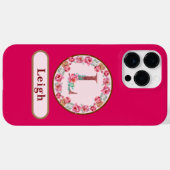 Hübsches Monogramm L Floral Case-Mate iPhone Hülle (Rückseite (Horizontal))