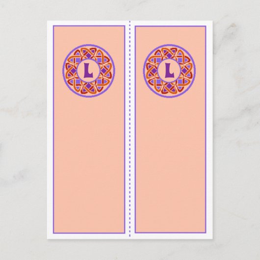 Hübsches Monogramm L Lesezeichen Postkarte (Vorderseite)