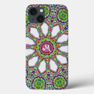 Hübsches Monogramm-lila weißes Case-Mate iPhone Hülle