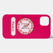 Hübsches Monogramm N Floral Case-Mate iPhone Hülle (Rückseite (Horizontal))