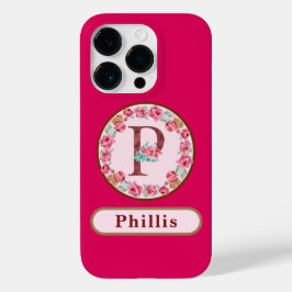 Hübsches Monogramm P Floral Case-Mate iPhone 14 Pro Hülle