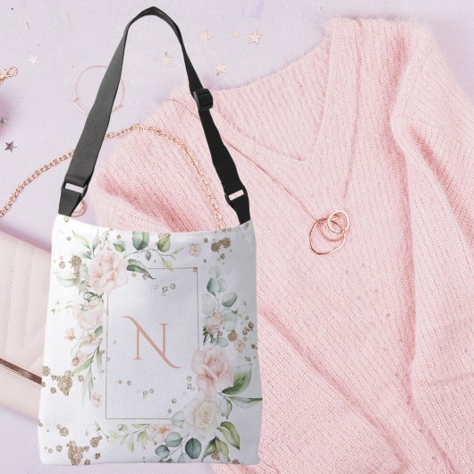 Hübsches Monogramm Personalisierte Farbe Tragetaschen Mit Langen Trägern