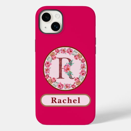 Hübsches Monogramm R Floral Case-Mate iPhone Hülle (Rückseite)