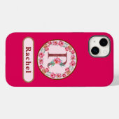 Hübsches Monogramm R Floral Case-Mate iPhone Hülle (Rückseite (Horizontal))