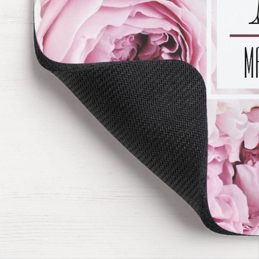 Hübsches Monogramm Rosa stieg zunächst an der Gren Mousepad (Ecke)