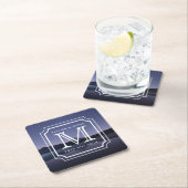 Hübsches Monogramm-schönes LandschaftsFoto einfach Rechteckiger Pappuntersetzer (Vor Ort)