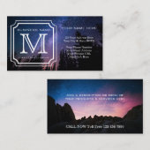 Hübsches Monogramm-schönes LandschaftsFoto einfach Visitenkarte (Vorne/Hinten)