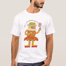 Hübsches Monster Lustiges Naives Kunst T-Shirt