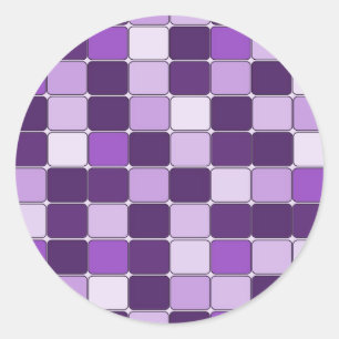 Hübsches Mosaikflippmuster Lila Lilac Lavender Runder Aufkleber