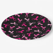 Hübsches Multirosa Brustkrebs-Flachbildschirm-Must Pappteller (Schrägansicht)