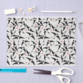 Hübsches Muster aus geschwungenen Vögeln Seidenpapier (Handwerk)