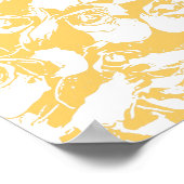 Hübsches Muster der Blütendarstellung in Gelb Poster (Ecke)