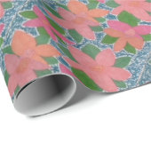 Hübsches Muster für die tropische Blume Geschenkpapier (Rolleneckpunkt)