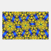 Hübsches Muster für goldene Blume Rechteckiger Aufkleber (Vorderseite)