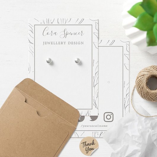 Hübsches Muster für soziale Medien-Ohrkarte